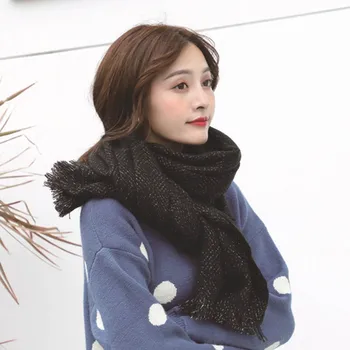 

2020 Hot Sale New Autumn and Winter Pure Color Imitation Cashmere Long Tassel Scarf Fashion Warm Bright Silk Shawl A133