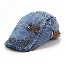 Джинсовая Шляпа От Солнца, мужская шляпа с утиным язычком, Ретро стиль, шляпа для отдыха, весенняя и осенняя шляпа спереди, женская шапка