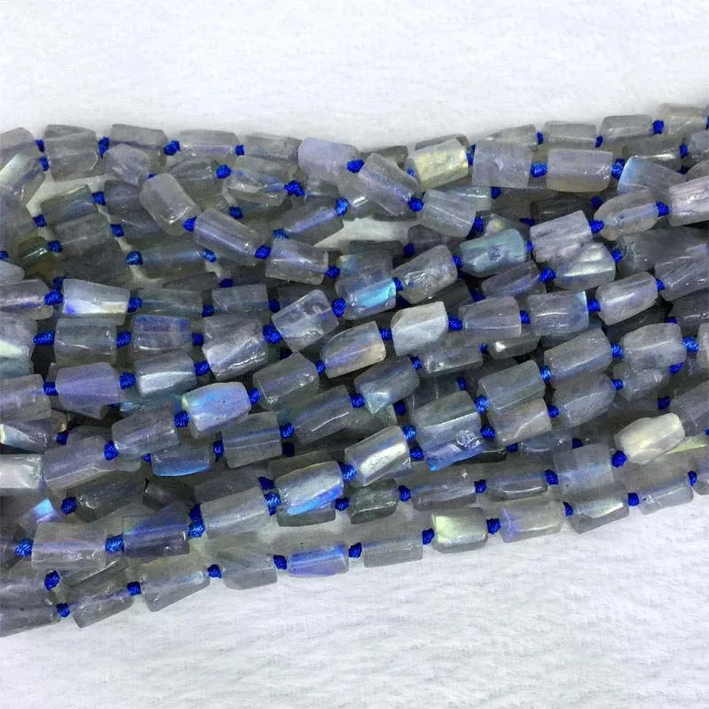 Natural Genuine High Quality Flash Light Gray Labradorite Nugget  6-8mm