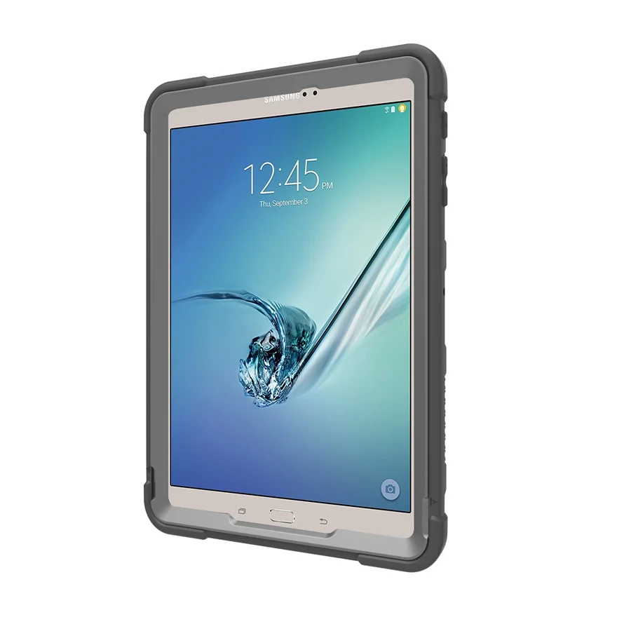 Модный Силиконовый противоударный бронированный чехол для Samsung Galaxy Tab S2 9,7 SM T810 T815 T813 T819 чехол с корпусом из кожи+ пленка+ ручка