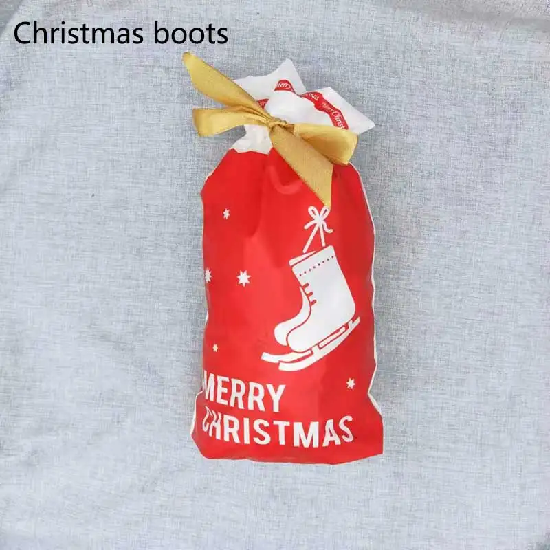 Фестиваль вечерние поставки 15x23,5 см сумка для подарков и сладостей посылка Счастливого Рождества для рождественской вечеринки сумки 10 шт./упак. вечерние украшения - Цвет: Christmas boots