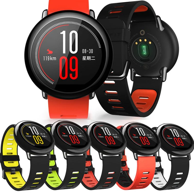 Силиконовый ремешок для часов Xiaomi Amazfit PACE, спортивные Смарт-часы, сменный ремешок Acessorios для Amazfit GTR, 47 мм, Stratos 2/2S