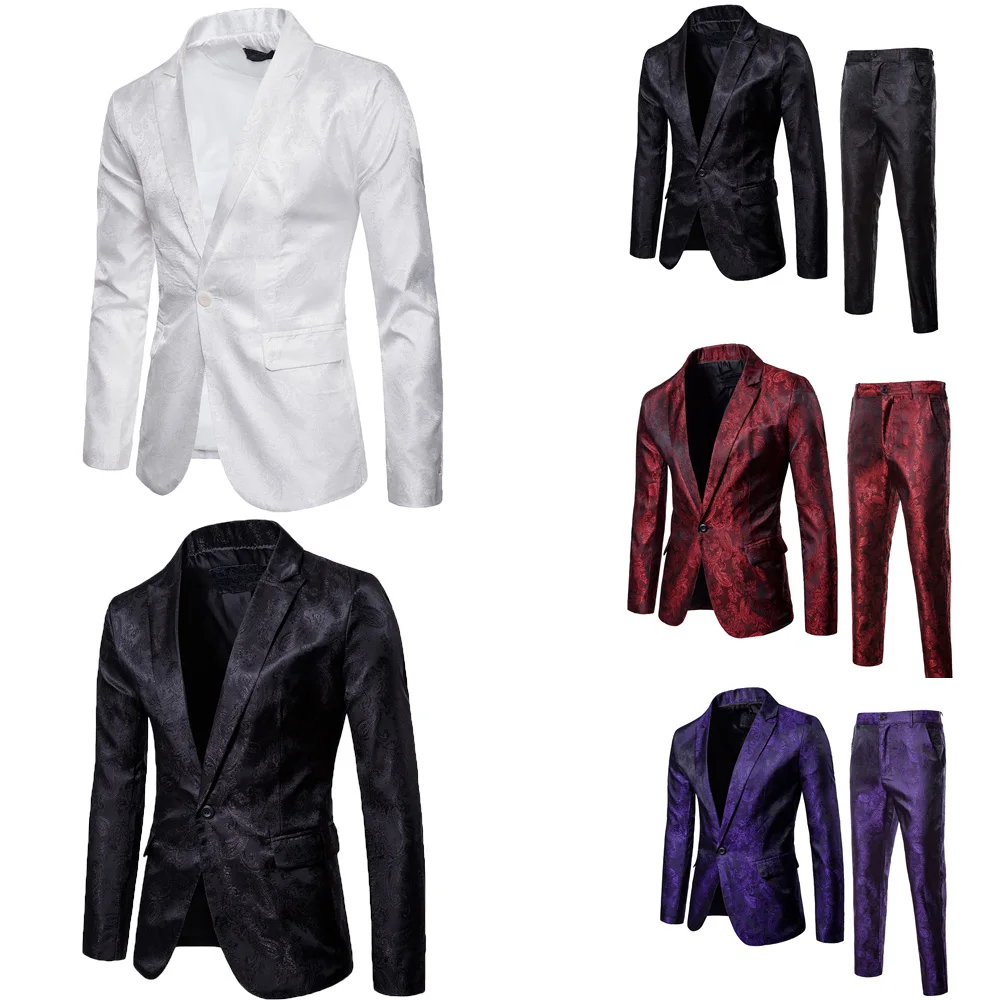 New US Mens Formal Blazer Suit Jacket Tux Waistcoat Trousers Wedding Dress Coat