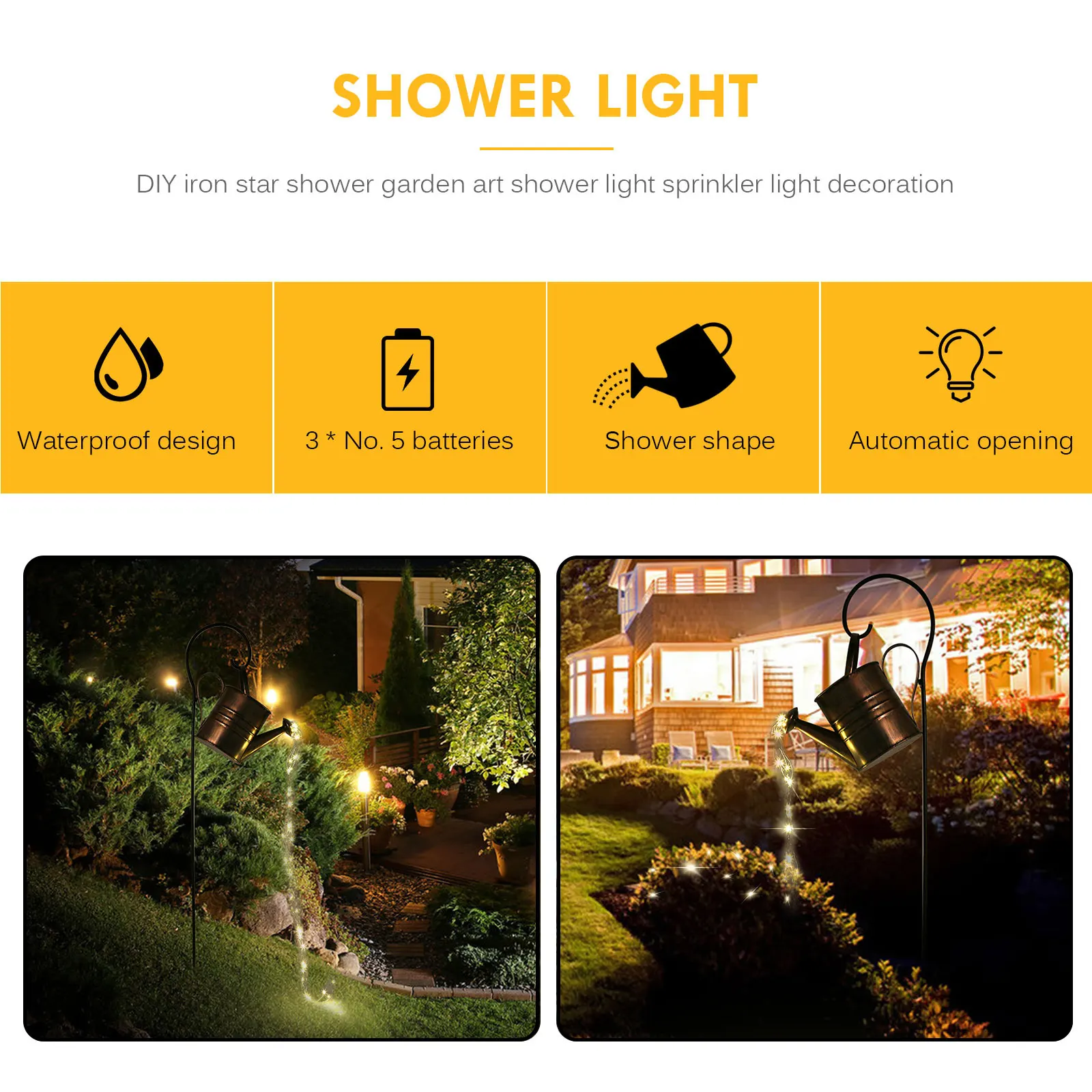 Star Type Shower Garden Art Light Decoration Outdoor Lawn Lamp Watering