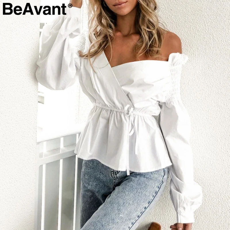 BeAvant женская блузка с v образным вырезом и шнуровкой рубашка эластичной высокой
