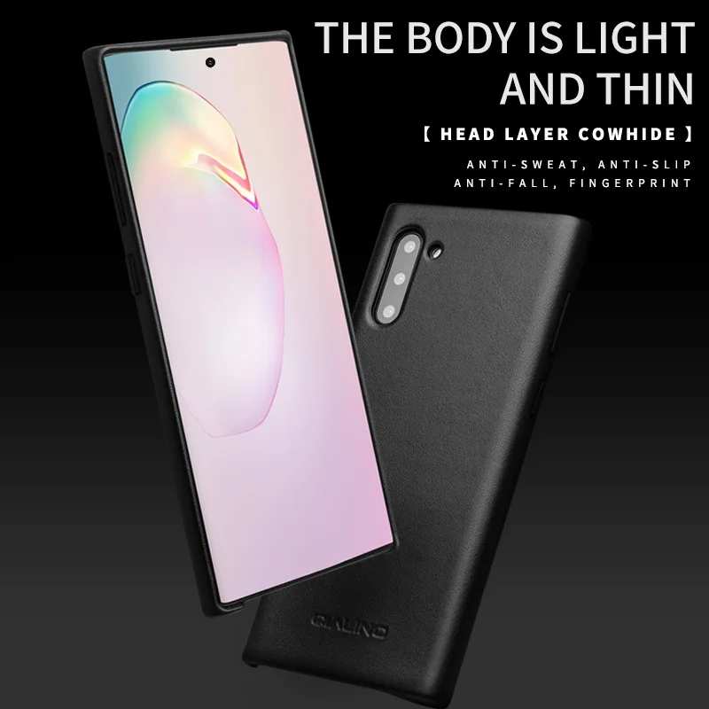 QIALINO Модный чехол из натуральной кожи для samsung Galaxy Note 10 Ультратонкий чехол ручной работы для телефона samsung Galaxy Note 10 Plus