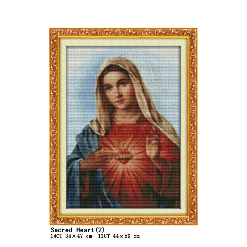Jesus Sacred Heart Christ Religious Figure Painting Count Printing DIY Cross Stitch Kit DMC 11CT 14CT Embroidery Needlework Set cross stitch kit