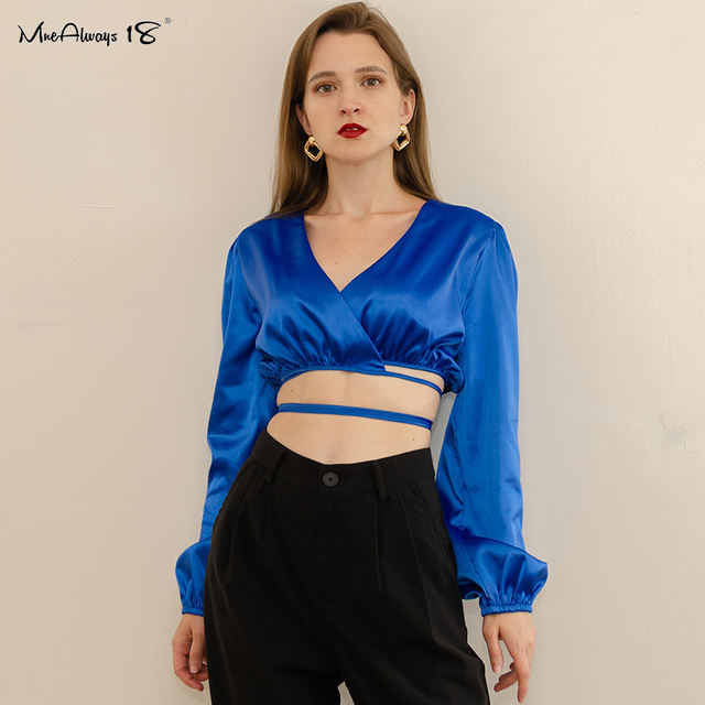 Midnight Blue Bandage Style Crop Top