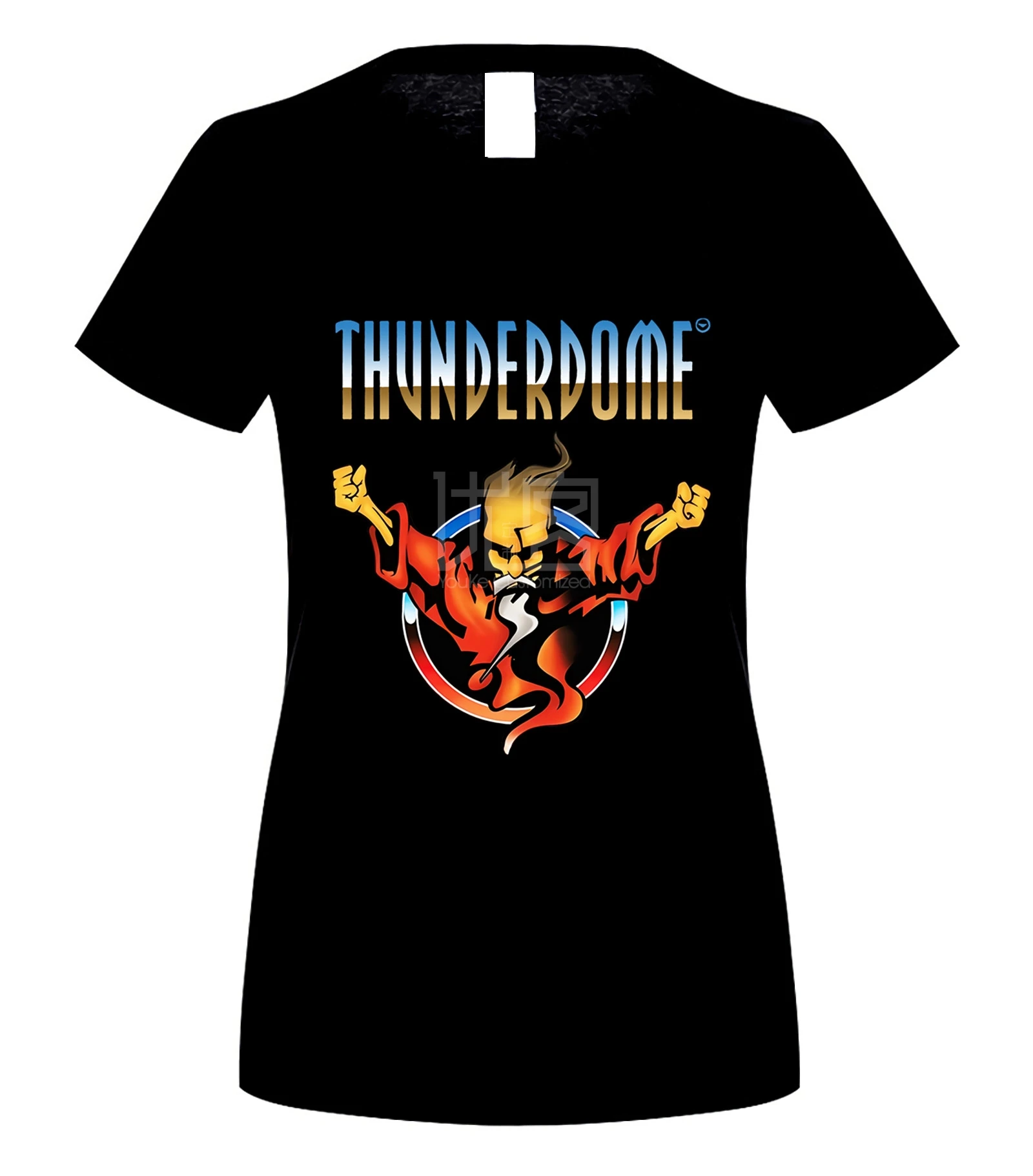 Мужская черная футболка THUNDERDOME Hardcore Techno and Gabber - Color: women black