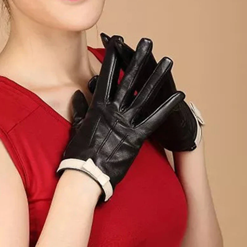 Women Driving Glove Luxury Brand Winter Women Mittens Female Bowknot Warm Leather Gloves 15 Hd71468c7436c47e9b1c77a334f9d5fe76