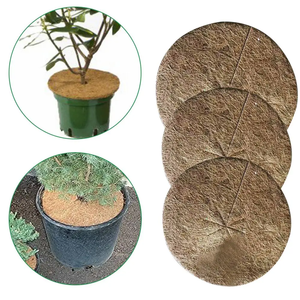 

10PCS Plants Cover Potted Plants Winter Protection Coconut Mulch Cover Coir Mat For Garden Potted Plant Botany Keep Warm 3 Size