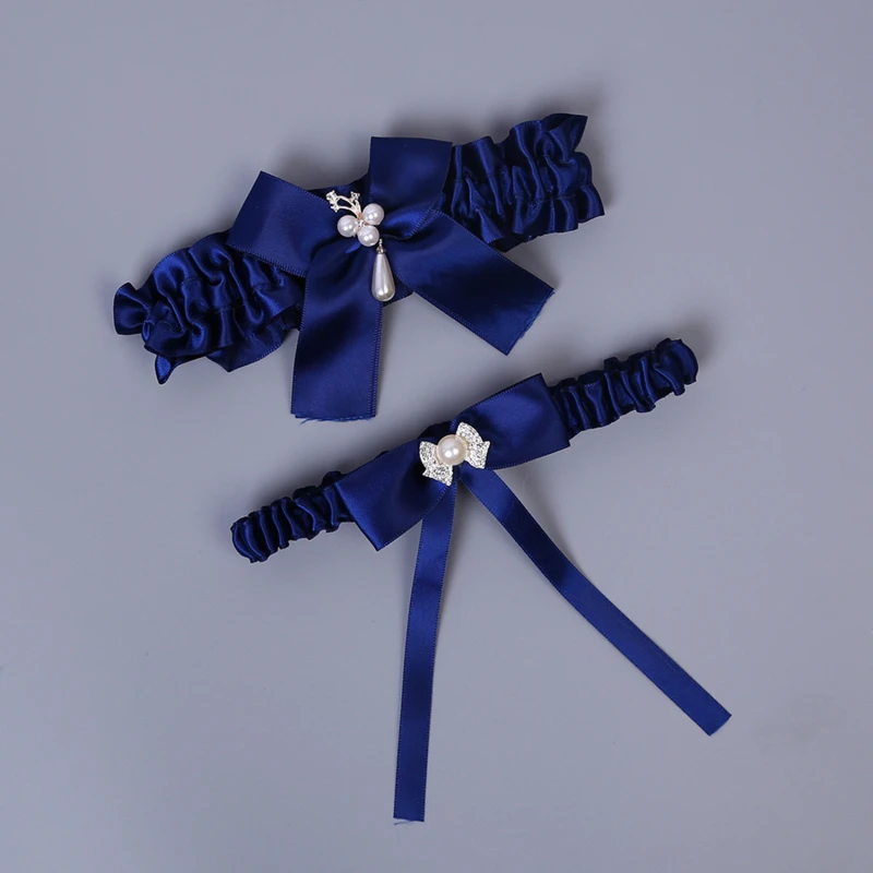 Jarretière De Mariée Dentelle Avec Nœud - 2 Pièces Extensibles Blanc Ou Noir Pour Mariée & Demoiselles D'honneur - 5