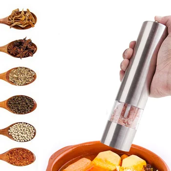 

Stainless Steel Electric Pepper Grinder Mill Portable Cooking Restaurants Small Kitchen Tools Cruet Dropshipping