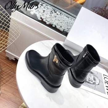 

Women Cowboy Ankle Boots Pionted Toe Square Thick Hee Genuine leather Bukle Party Casual Boots Winter женские бос