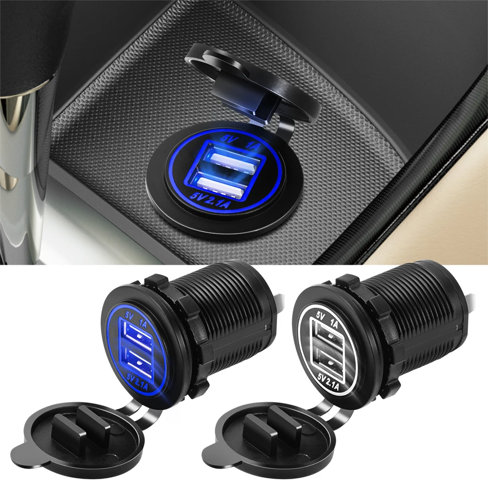 Автомобильное зарядное устройство с двумя USB-портами в прикуриватель для Chevrolet