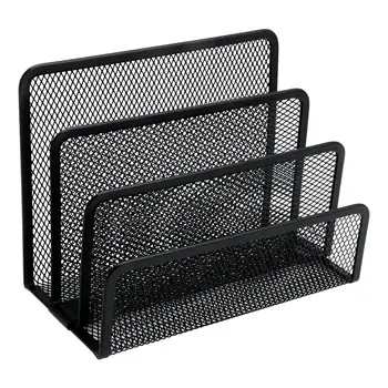 

Black Mesh Letter Sorter Mail Document Desk Tray Office File Organiser Business