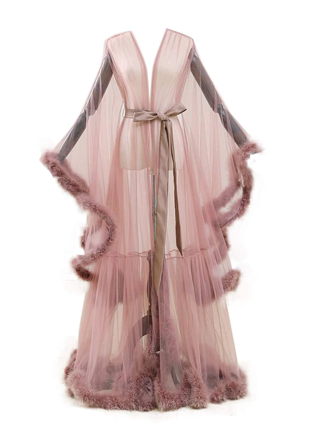 Pink see through robe Clearance
