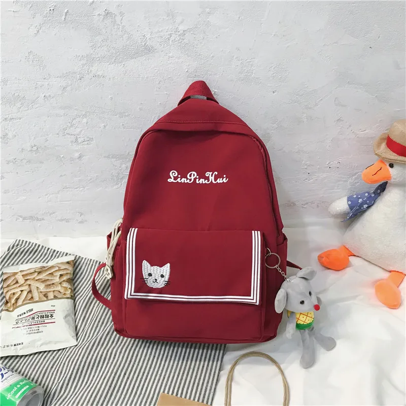 red Модный школьный рюкзак для девочек рюкзак Mochila Feminina рюкзак школьные сумки рюкзак для девочки-подростка школьные сумки - Цвет: red