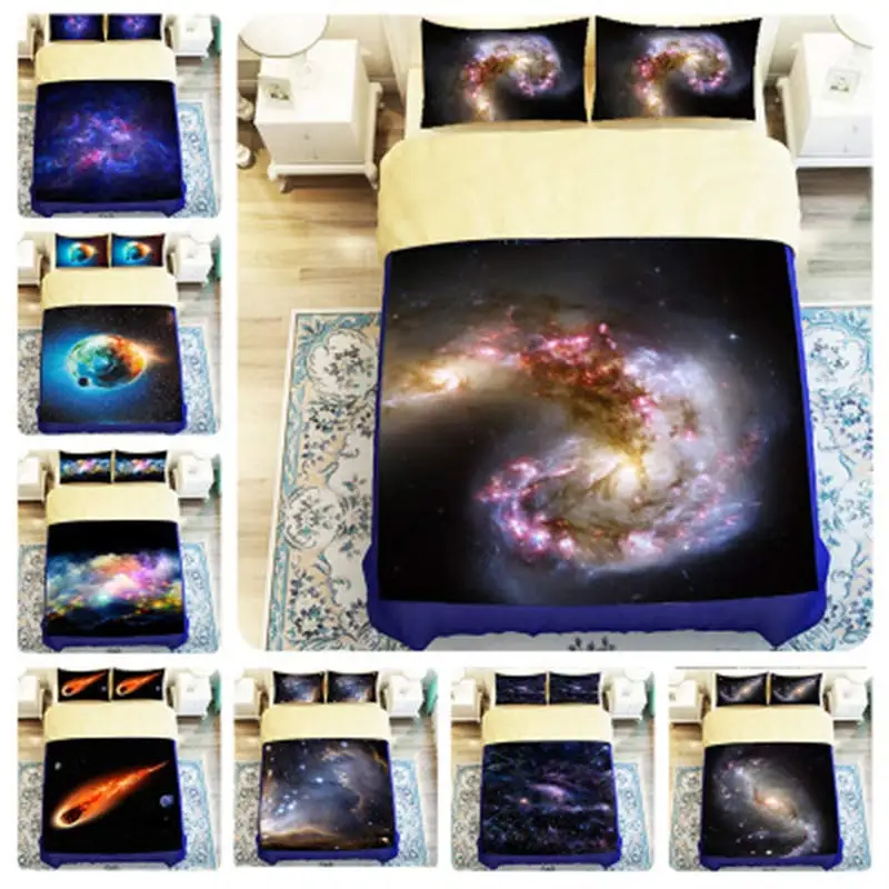 

4Pcs Nebular Sky Bedding Set 1.6x2.1m/1.8x2.2m/2.0x2.3m/ 2.2x2.4m Duvet Cover Bedding Sets 2.0x2.4m/2.3*2.4m/2.4x2.6m Sheet