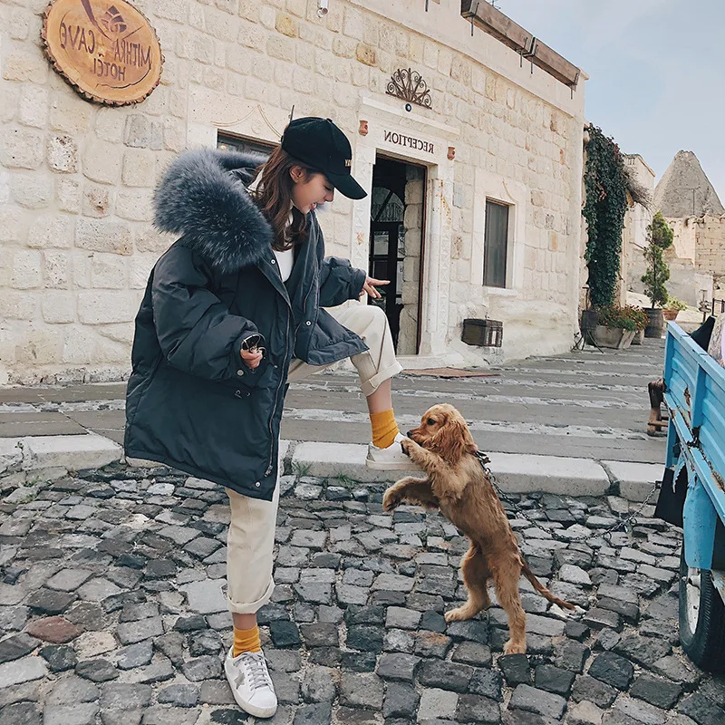 

Oversize down Coat Student 2019 Winter New Style Korean-style Loose-Fit INS Hong Kong Style Workwear Cotton Coat