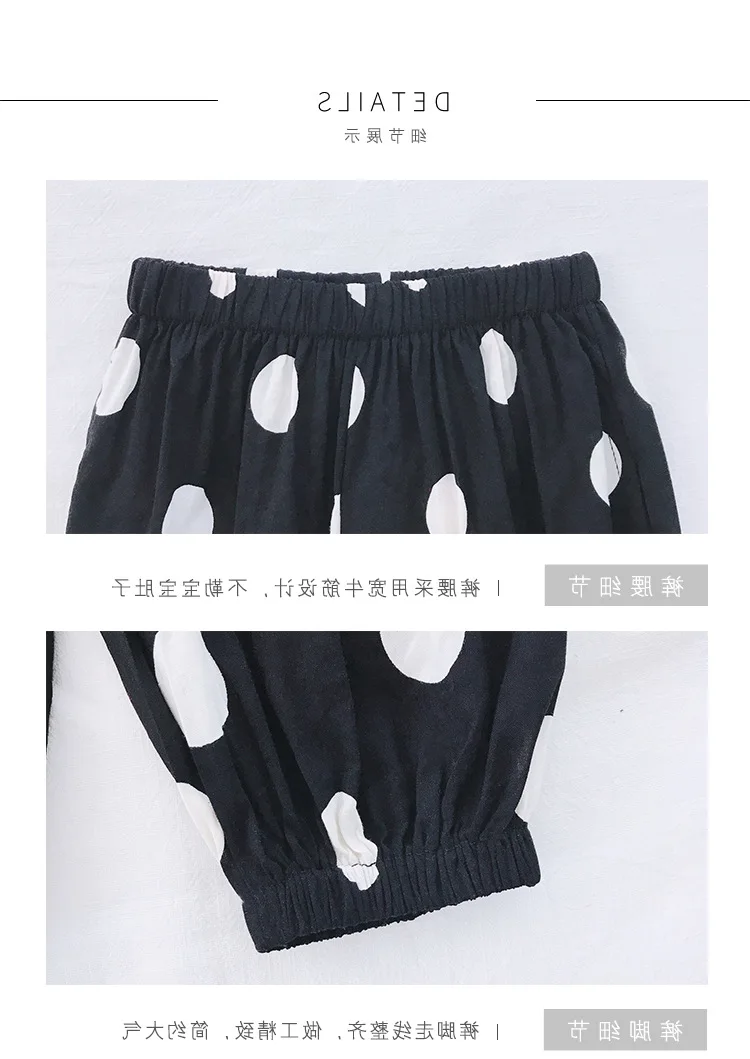 Children Anti Mosquito Pants Summer Thin Section Cotton Linen Girls New Style Babies' Trousers Infants Polka Dot Pants