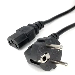 Euro Power Cable IEC C13 AC Extension Cord - 1.2m 1.5m 1.8m Length Options, 3*0.75mm Thickness - 1.5m