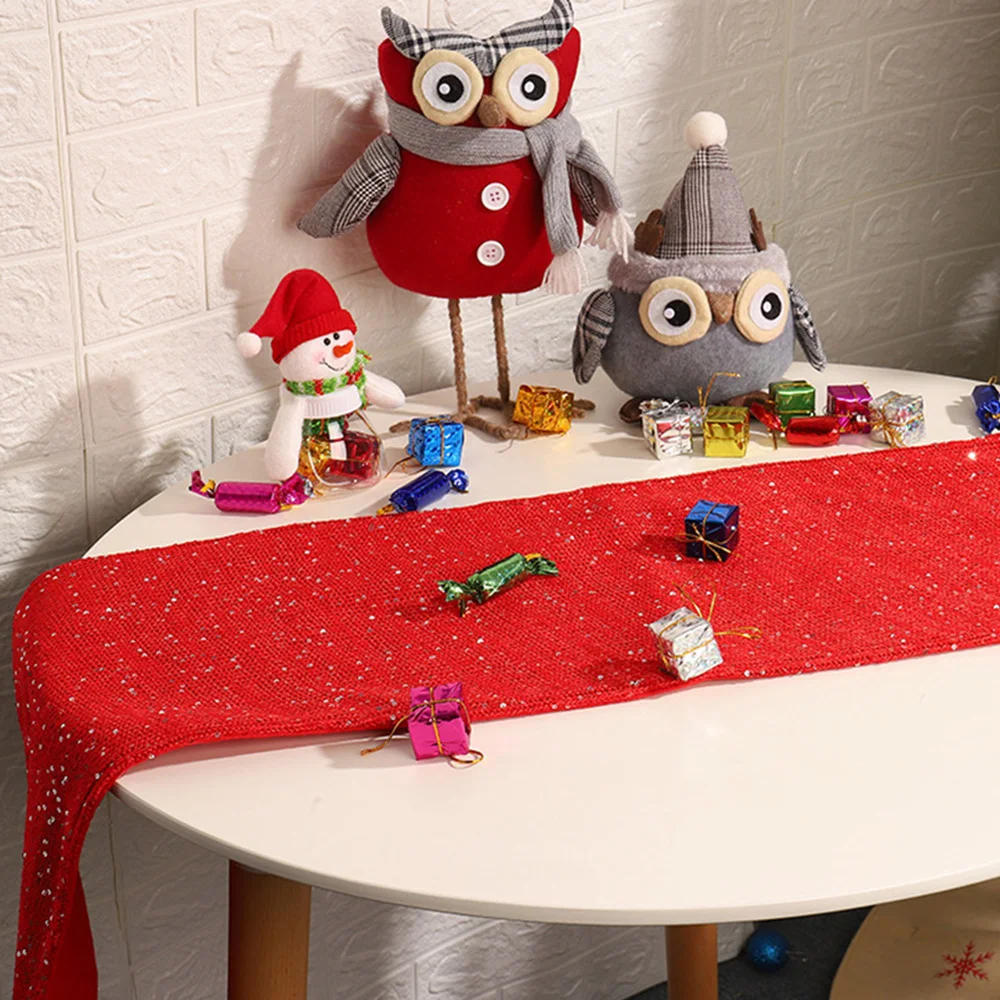  Christmas Table Runner Red Feastival Wedding Party Christmas Banquet Decoration Tablecloth With Seq
