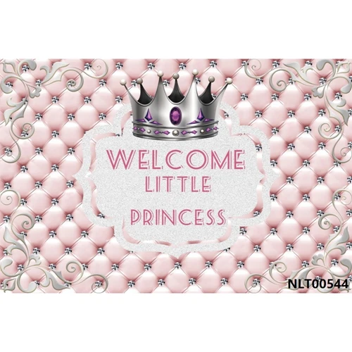 Yeele Baby 1st Birthday Backdrop Girl Princess Baby Shower Золотая Корона розовая пользовательская фотография Виниловый фон для фотостудии - Цвет: NLT00544