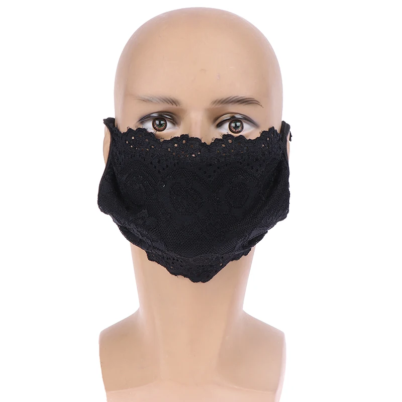 Тонкая Солнцезащитная винтажная кружевная маска для женщин, однослойная/двухслойная респиратор для велоспорта PM 2,5, маска против пыли