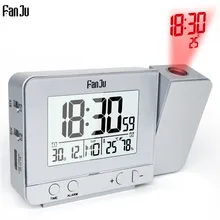 Fanju FJ3531 проекционный будильник цифровая функция повтора даты подсветка вращающийся Пробуждение проектор Многофункциональный al светодиодные часы
