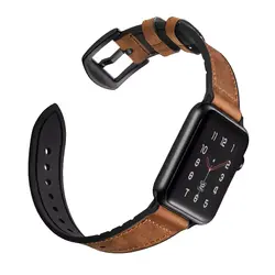 Ремешок для apple watch band 44 мм 40 мм apple watch, ремешок 42 мм, 38 мм, версия наручных часов iwatch, пояс, 3/2/1 Силиконовый & подлинной кожаный браслет