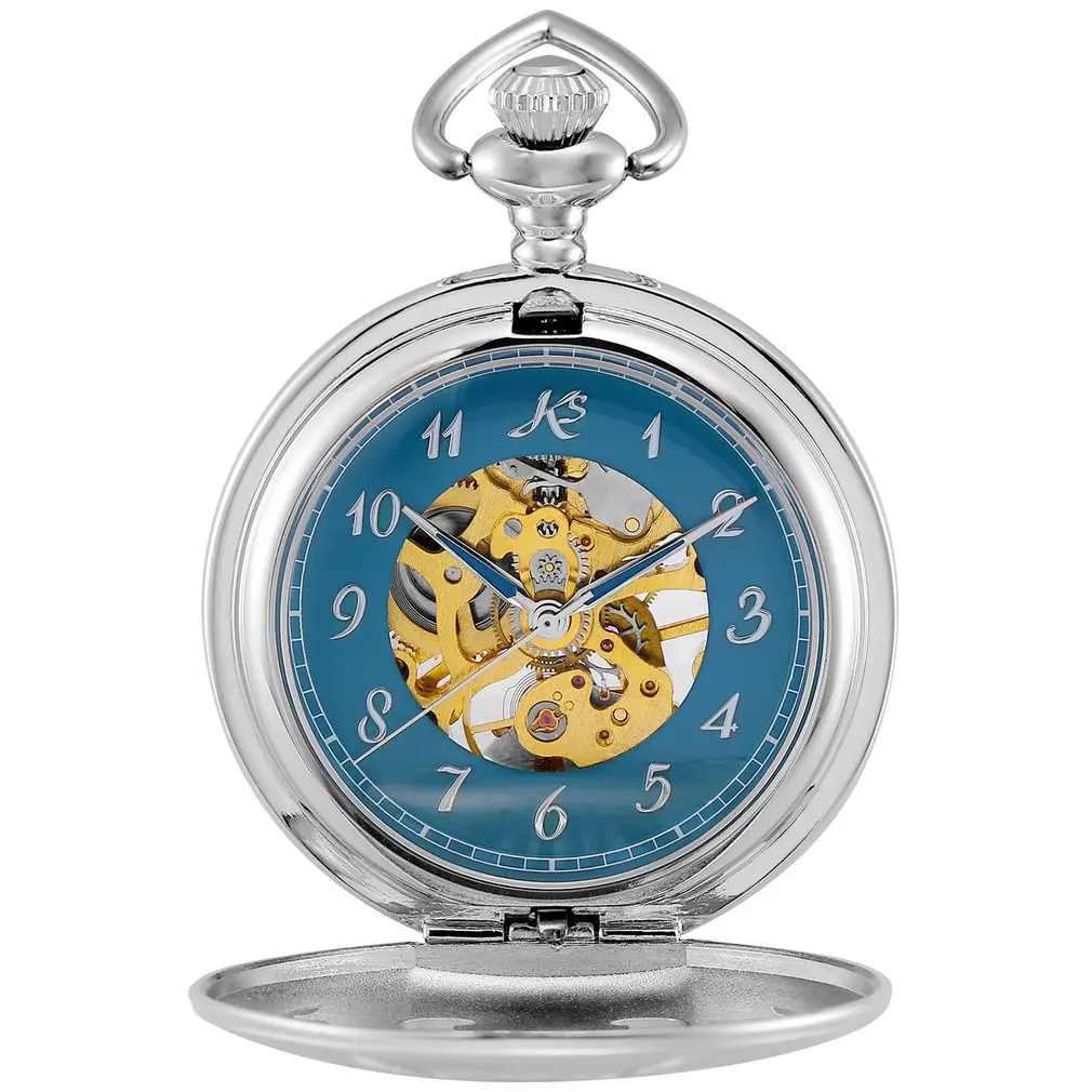 KSP113 Creative Hollow Mechanical Pocket Watch Alloy Chain Exquisite Fashion Pocket Watch Universal for Women Men Luxury Business - Цвет: KSP113