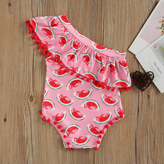 Infant Baby Girl Swimsuit, Tassels Romper, Watermelon / Pineapple