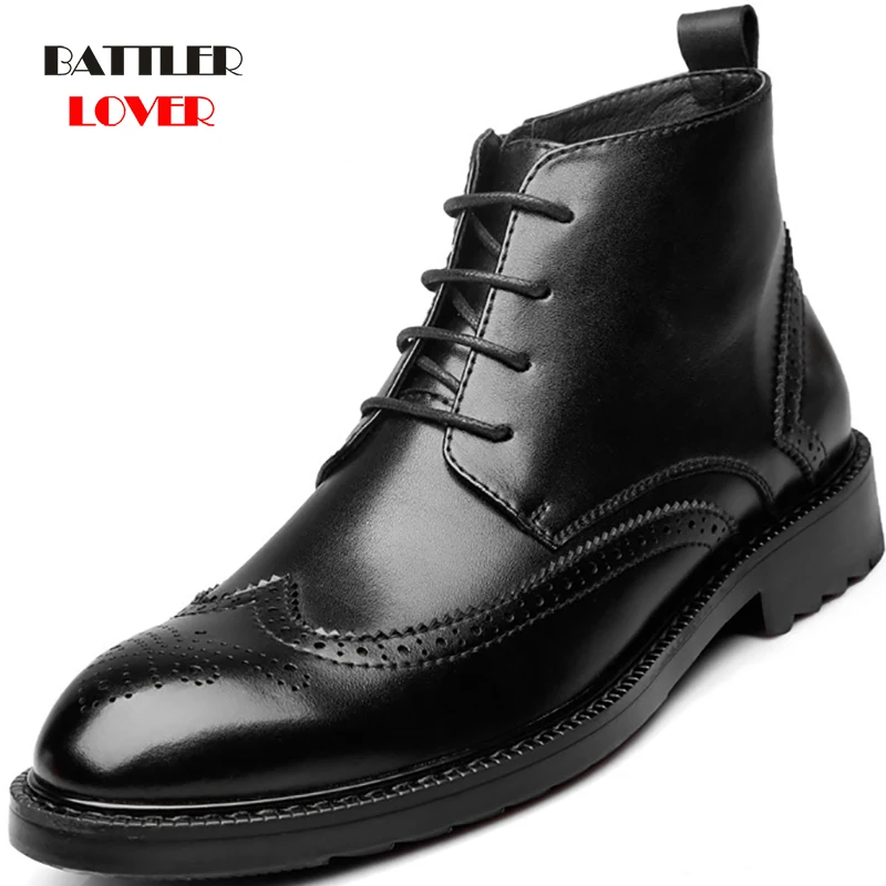 Mens Brogue pointy Ankle Boot Lace Up Dress chukka Vintage carve oxford Shoes 