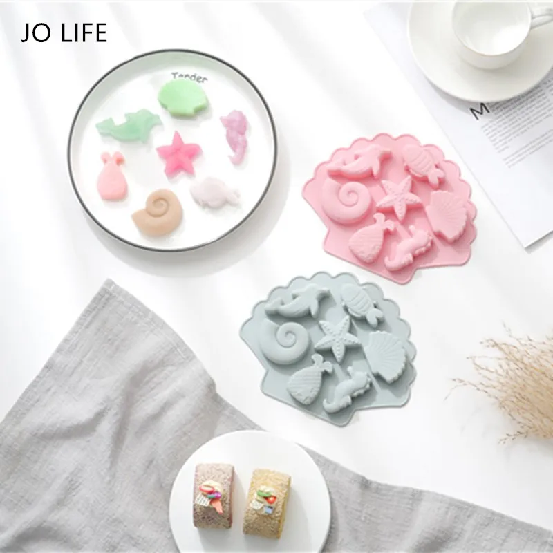 JO LIFE Cartoon Sea Scallop Cake Decoration Tool Silicone Fondant Chocolate Jelly Mold | Дом и сад
