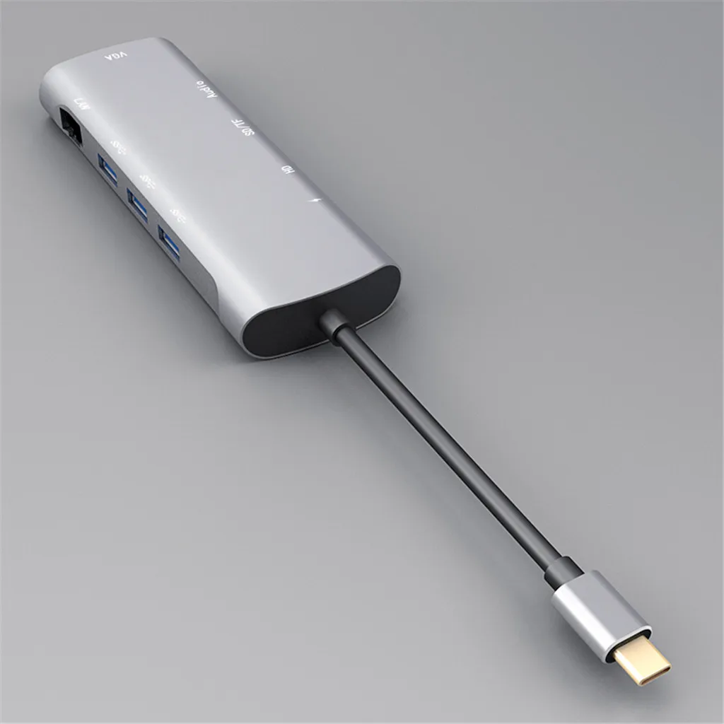 Ouhaobin 10в1 концентратор Usb Type C адаптер к HDMI 4 к видео к VGA адаптер для ноутбука аксессуары с кардридером Usb быстрая зарядка