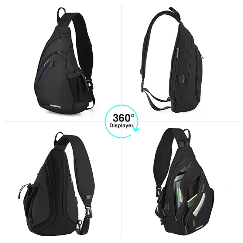 Men's Classy One Shoulder Versatile Backpack Black