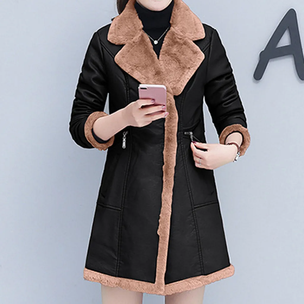 abrigos mujer invierno Woman Long Wool Coat Elegant Blend Coats Slim Female Fur Coat Outerwear Jacket chaqueta mujer