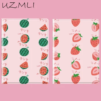 

For New iPad 9.7 pro/air3 10.5 11 10.2 air2 mini 12345 Summer Fruit Pattern Auto Awake Smart Tablet Protective Case Cover+Gifts