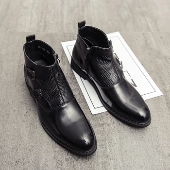 

2019new Spring and autumn men boots mens chelsea fashion shoes ankle boots leather waterproof boots oxford boots casual