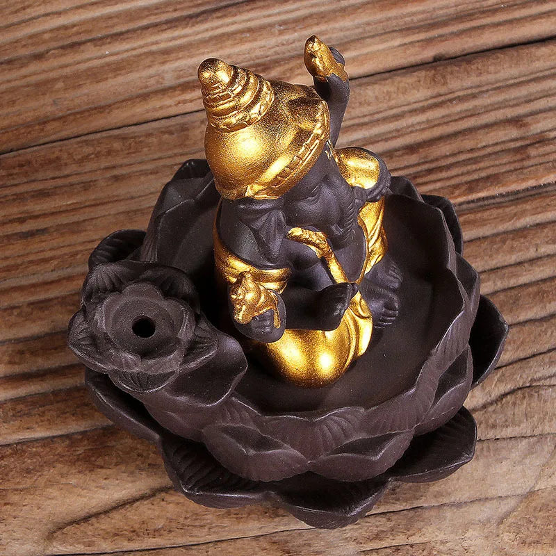 20 шт благовония конусы керамический Лотос Индийский Слон Ганеш Бог Будда статуи обратного потока благовония горелка с Буддой благовония курильница удержание