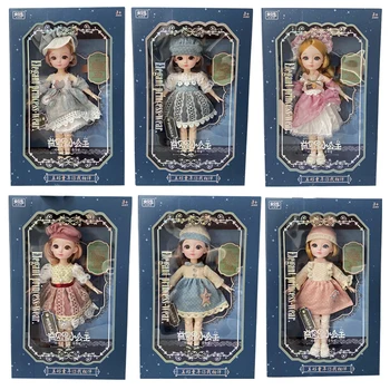12 Inch 31cm Bjd Doll 23 Movable Joints 1/6 Makeup Dress Up 3D Eyes for Baby Girls Birthday Gift New 1