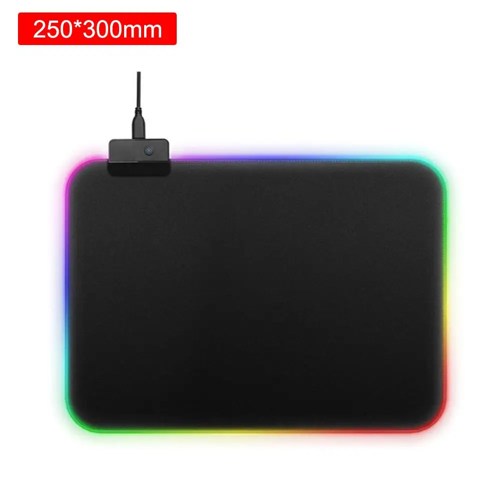 25x30cm RGB игровой коврик для мыши большой коврик для мыши геймерский светодиодный компьютерный коврик для мыши большой коврик для мыши с подсветкой коврик для клавиатуры Настольный коврик Mause - Цвет: 25x30cm