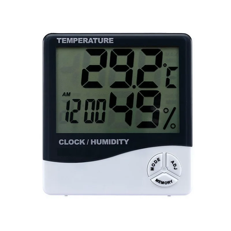 Цифровой термометр-гигрометр для помещений и улицы, измеритель температуры и влажности с функцией будильника, электронный ЖК-термометр - Цвет: 1
