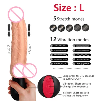 12 Speeds Stretch Dildo Vibrator Masturbation G-Spot Vaginal Stimulator Heating Big Realistic Penis Vibrators Sex Toys for Women 2