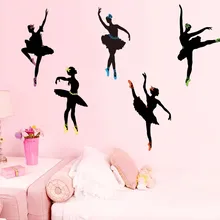 Креативные домашние настенные декоративные наклейки танцевальная музыка украшение для классной комнаты принадлежности балетные танцы девушки JM8344