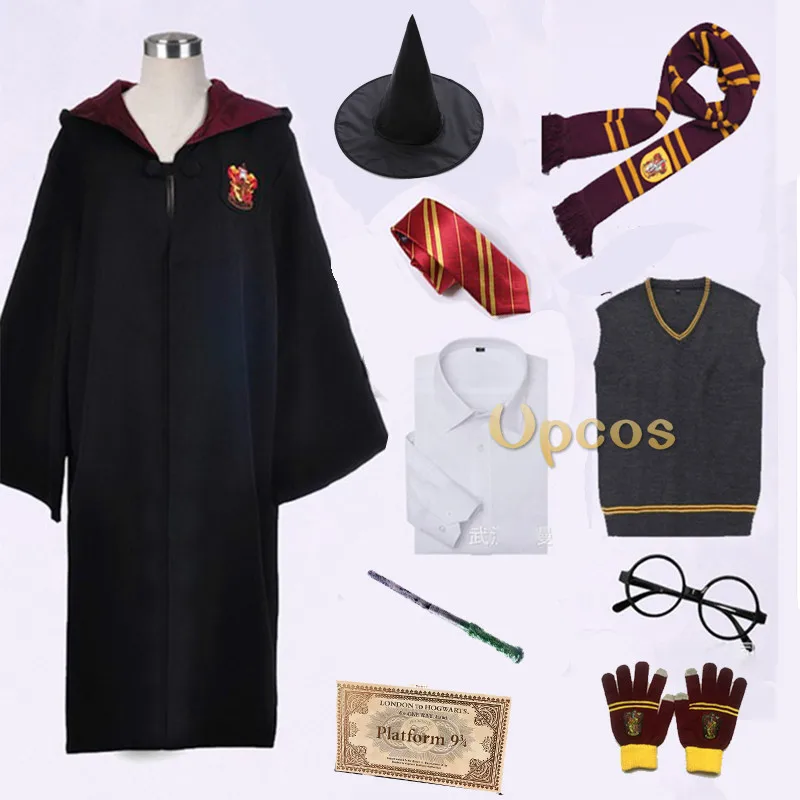 Поттер колледж форма Гриффиндора Гермиона Грейнджер Косплей Костюм для взрослых детей версия Хэллоуин вечерние халат костюм подарок - Цвет: Gryffindor