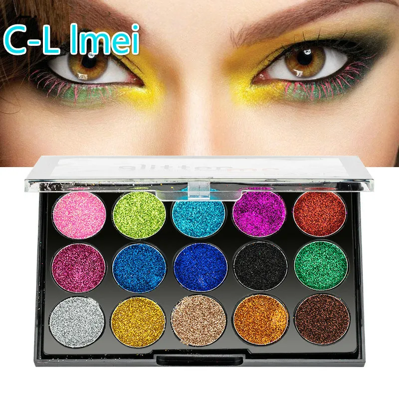15Colors Metallic High Shimmer Matte Glitter Silky Powder Makeup Pressed Pearl Eye Shadow eyeshadow palette 2