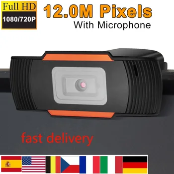 

USA Spain Fast Delivery 480P/720P/1080P Rotatable Webcam USB2.0 Video Recording With Microphone For Laptops PC Conference