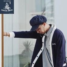 SauceZhan, ковбойская шляпа Newsboy, шляпа Newsboy, винтажная полосатая шляпа, мужские шапки, шапки для женщин, шапки, Мужская модная шапка